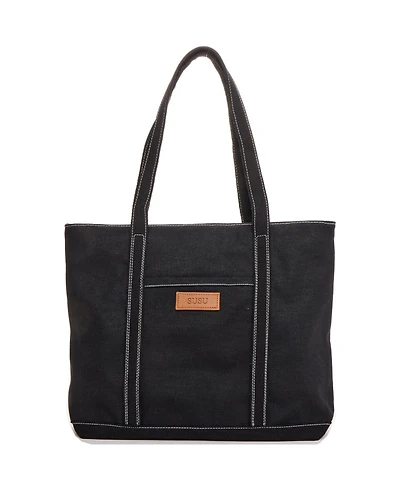 Susu Women's Canvas Laptop Tote Bag Commuter Work Everyday Shoulder Purse