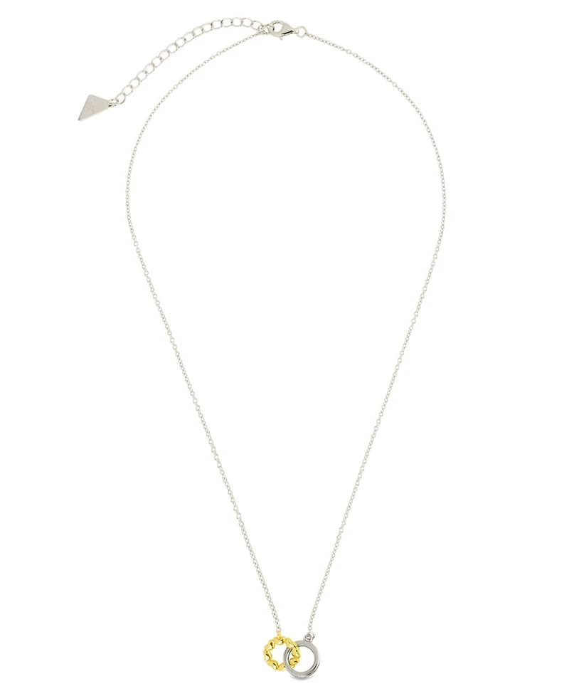 Sterling Forever Sterling Silver Interlocking Heart Charm Necklace