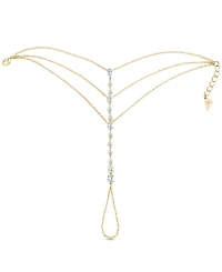 Sterling Forever Rhodium-Plated Brass Anselma Cubic Zirconia Hand Chain