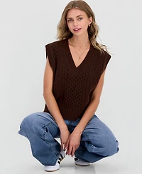 Hooked Up by Iot Juniors' Cable-Knit Sweater Vest