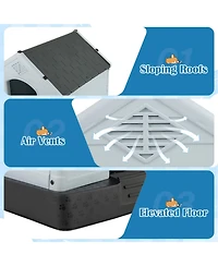 Cozito Dog House for Small Dogs Plastic with Elevated Floor