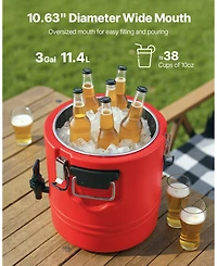 Cozito Insulated Beverage Dispenser, 3 Gal 11.4L Hot and Cold Drink Server with Spigot