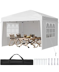Cozito Pop Up Canopy, 10 x 10 feet Gazebo Tent with 3 Sidewalls and 2 Windows