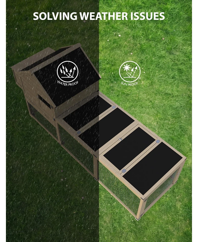 Gaomon Wooden Chicken Coop for Chickens with Run for Outdoor Storage