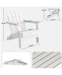 gaomon Hdpe Outdoor Patio Folding Adirondack Chair with Side Table for Decks, Gardens, fire Pit