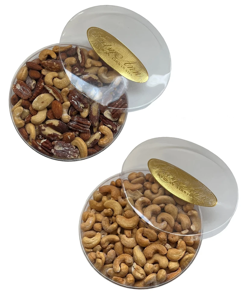 Betsy Ann Chocolates Traditional Salted Cashews and Deluxe Nut Mix, 10 oz. each