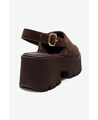 Forever & Always Shoes Women's Caldris Leather Platform Sandal