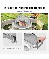 Cozito Firepit Spark Screen Lid, Stainless Steel Ring Cover with Handles