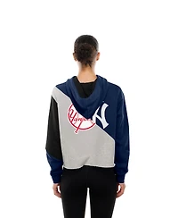 New Era Women's York Yankees Color Block Cropped Boxy Hoodie