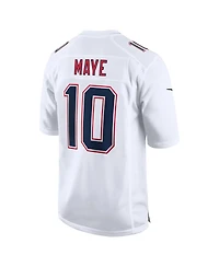 Nike Men's Drake Maye Tundra White New England Patriots Game Jersey