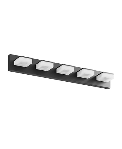 Busdays Led Modern Bathroom Vanity Light Fixtures (5-Light, 32-Inch), Modern Acrylic Bathroom Wall Lighting Fixtures Over Mirror 6000K