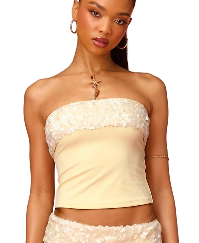 Edikted Women's Chic Barbie Sequin Tube Top
