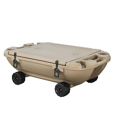Cozito Floating Cooler 40 Qt Ice Chest with Dry Storage, Wheels and Tow Rope