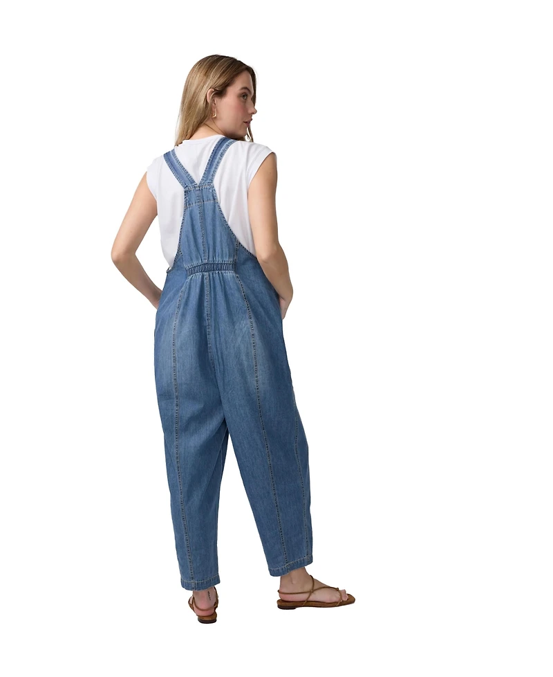 Ingrid + Isabel Maternity Soft Denim Overall Jumpsuits