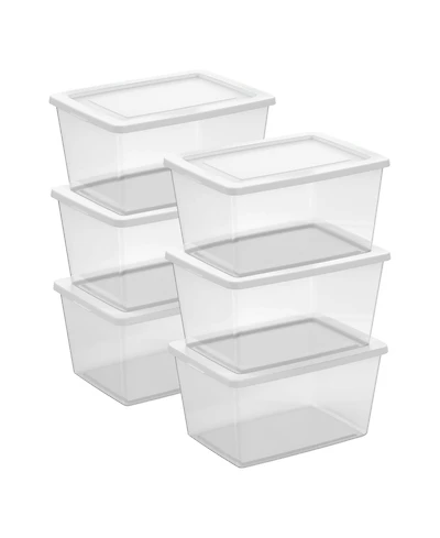 Sterilite 58 Quart Storage Boxes, Plastic Containers with Lid, Set of 6