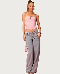 Edikted Womens Barbie Curved U Strapless Top