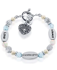 Simona Girls Stretch Heart Charm Beads Bracelet - Love, Always, Granddaughter