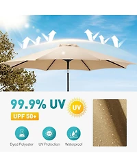 Yiortwo 10 Ft Patio Umbrella Market with Tilt Crank Uv Protection