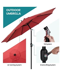 Yiortwo 10 Ft Patio Umbrella Market Umbrella with Tilt Crank Uv Protection
