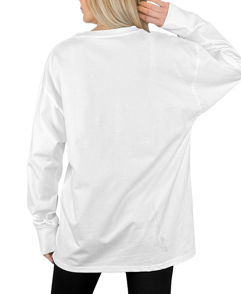 Gameday Couture Women's White North Carolina Tar Heels Mind Games Oversized Long Sleeve T-Shirt