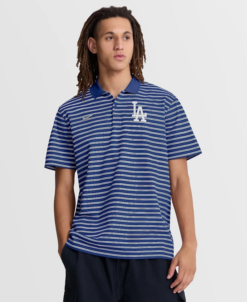 Nike Men's Royal/White Los Angeles Dodgers Striped Victory Dri-fit Polo Shirt
