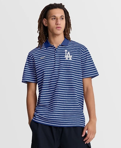 Nike Men's Royal/White Los Angeles Dodgers Striped Victory Dri-fit Polo Shirt