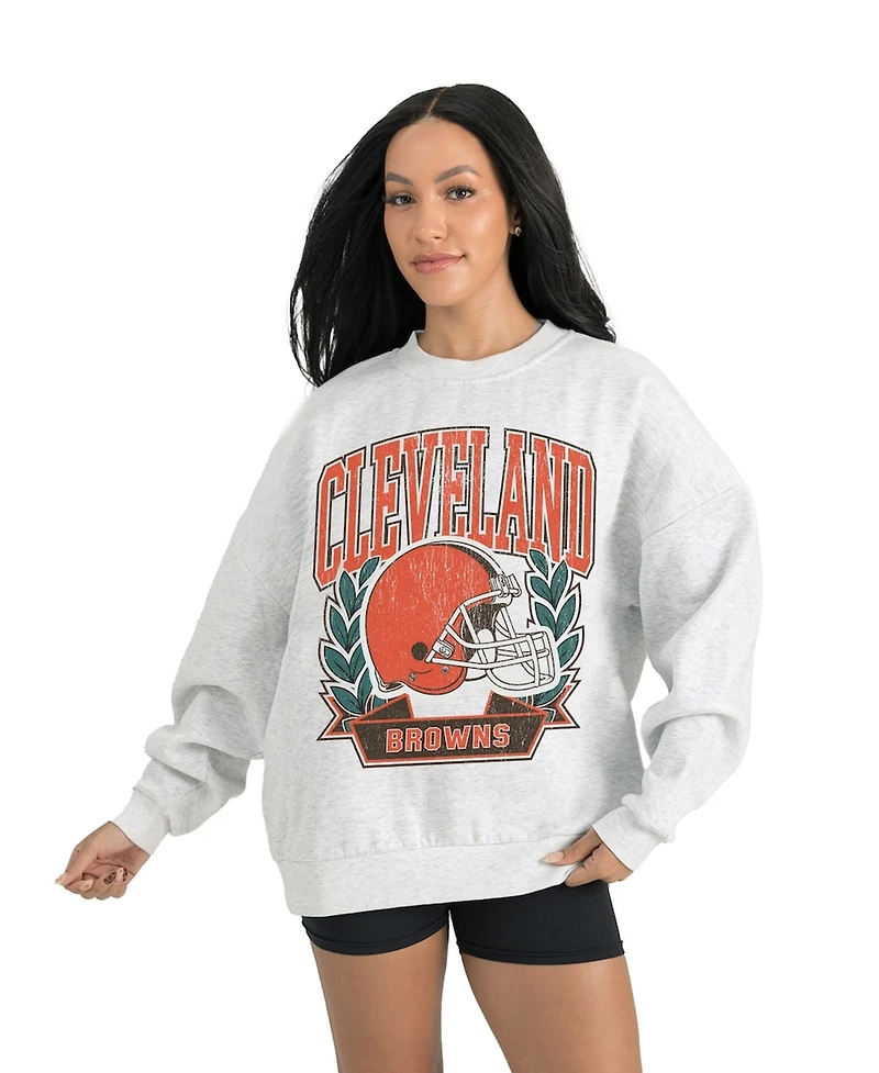 Gameday Couture Women's Gray Cleveland Browns Heritage Premium Fleece Pullover Sweatshirt