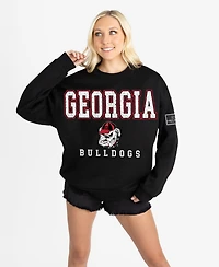 Gameday Couture Women's Black Georgia Bulldogs Oversized Level Up Label Premium Sweatshirt