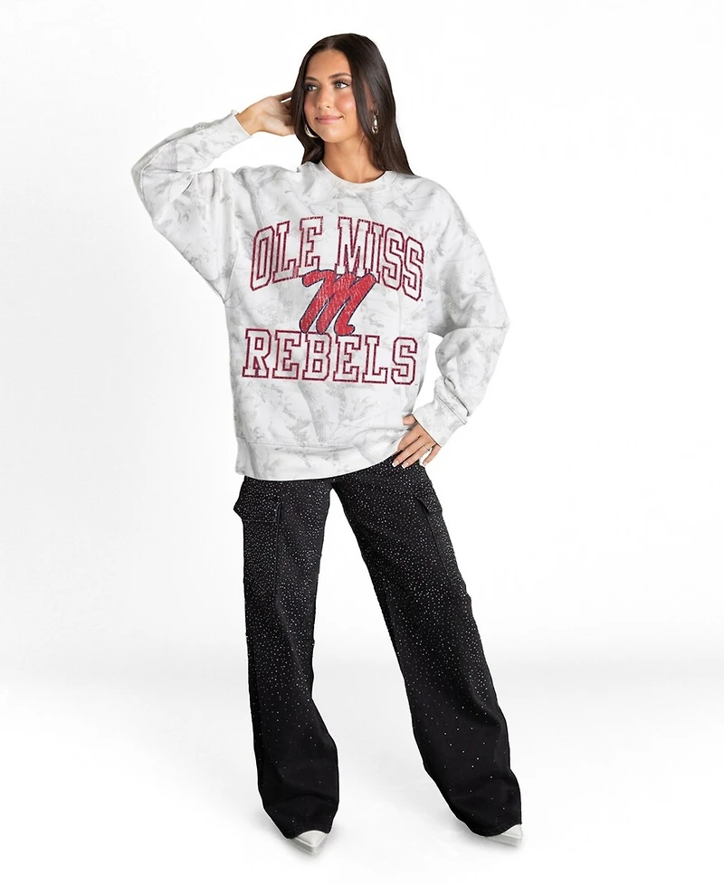 Gameday Couture Women's Ash Ole Miss Rebels Whiteout Premium Fleece Camo Sweatshirt