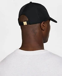 Nike Men's and Women's Black Metal Swoosh Dri-fit Club Adjustable Hat
