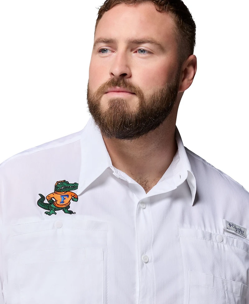 Columbia Men's White Florida Gators Big & Tall Tamiami Omni-Shade Button-Down Shirt