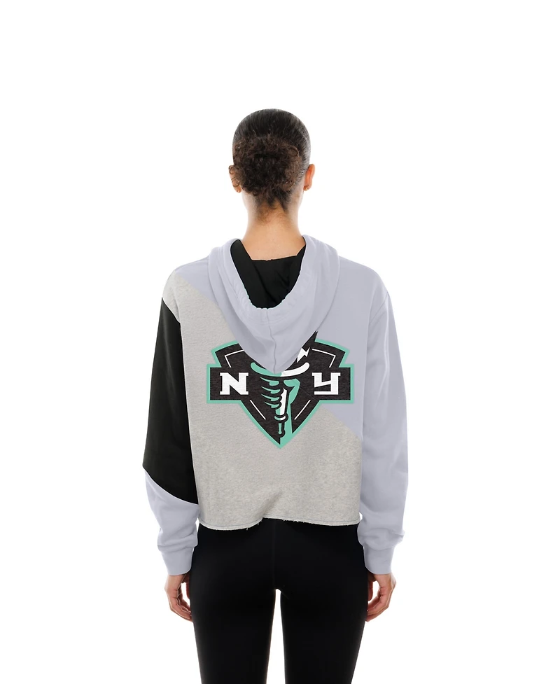 New Era Women's York Liberty Upcycled Color Block Cropped Boxy Hoodie