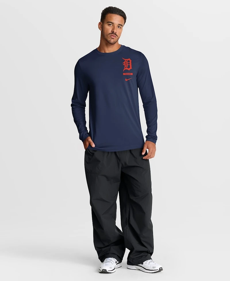 Nike Men's Navy Detroit Tigers 2-Hit Legend Dri-fit Long Sleeve T-Shirt