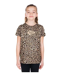New Era Big Girls Tan Kansas City Chiefs Mom Me Leopard T-Shirt