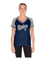 New Era Women's Navy York Yankees Gameday V-Neck T-Shirt