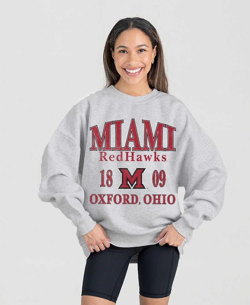 Gameday Couture Women's Ash Miami University RedHawks Premium Fleece Pullover Sweatshirt