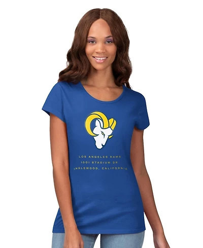 G-iii 4Her by Carl Banks Women's Royal Los Angeles Rams Endzone T-Shirt