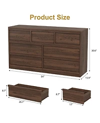 gaomon 7 Drawer Dresser for Bedroom, 54 inch Wide, Chest of Drawers with Large Storage, Wooden Organizer Living Room, Entryway