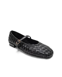 Forever & Always Shoes Women's Yevora Leather Woven Strap Ballet Flat