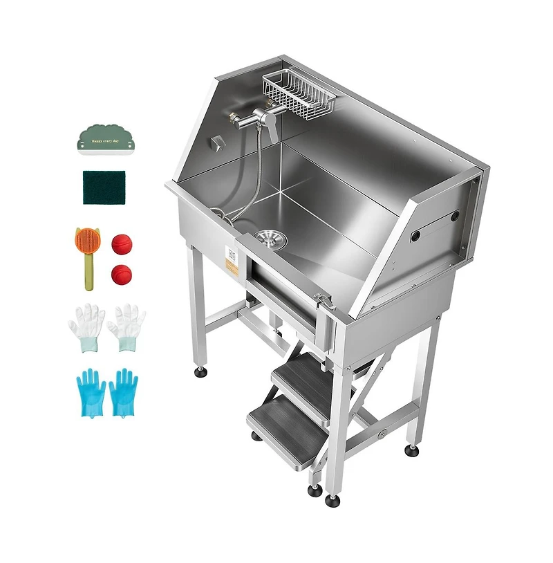 Ruie 34 inch Stainless Steel Dog Washing Station for Small to Medium Breeds