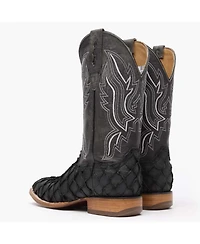 Durango Men's Premium Exotics Matte Black Pirarucu Western Boot