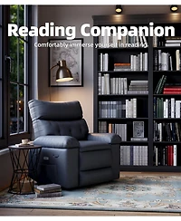 gaomon 360 Swivel Manual Recliner Chair, Pu Leather Single Sofa Seat with Side Pocket, 135 Degree Recline, for Living Room Bedroom
