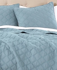 Anne Klein Diamond Cotton 3-Piece Quilt Set, Full/Queen