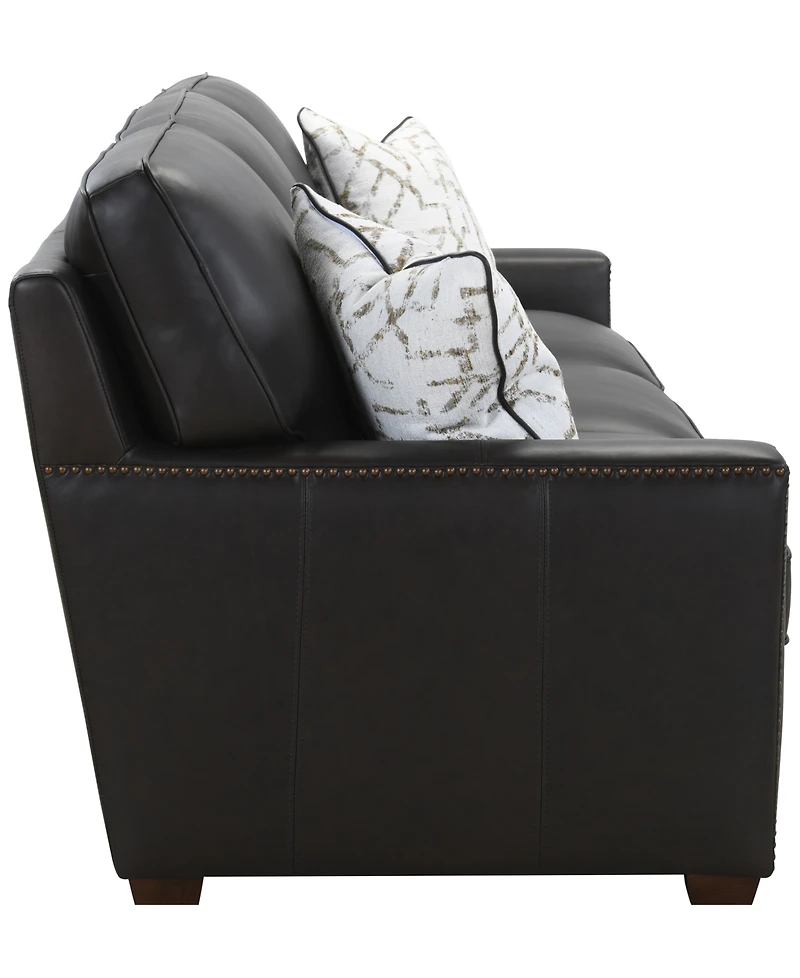 Gaspare 90" Leather 3-Seat Sofa, Macy's Exclusive