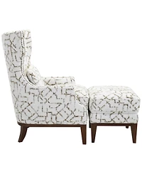 Gaspare 2-Piece Fabric Wing Chair and Ottoman Set, Macy's Exclusive