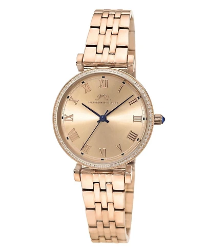 Porsamo Bleu Women's Emma Stainless Steel Rose Tone Sunray Dial Watch 1141CEMS
