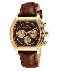 Porsamo Bleu Roman Chronograph Genuine Leather Gold Tone and Men's Watch 1293BROL