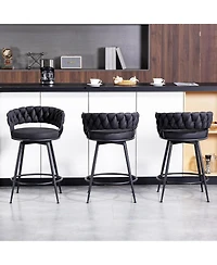 Dyhome 24" Bar Stools Set of 3, 360degree(s) Swivel Modern Counter Height