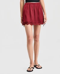 And Now This Women's Satin Lace-Trim Mini Skirt, Macy's Exclusive