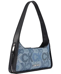 Calvin Klein Kyren Denim Signature Medium Shoulder Handbag
